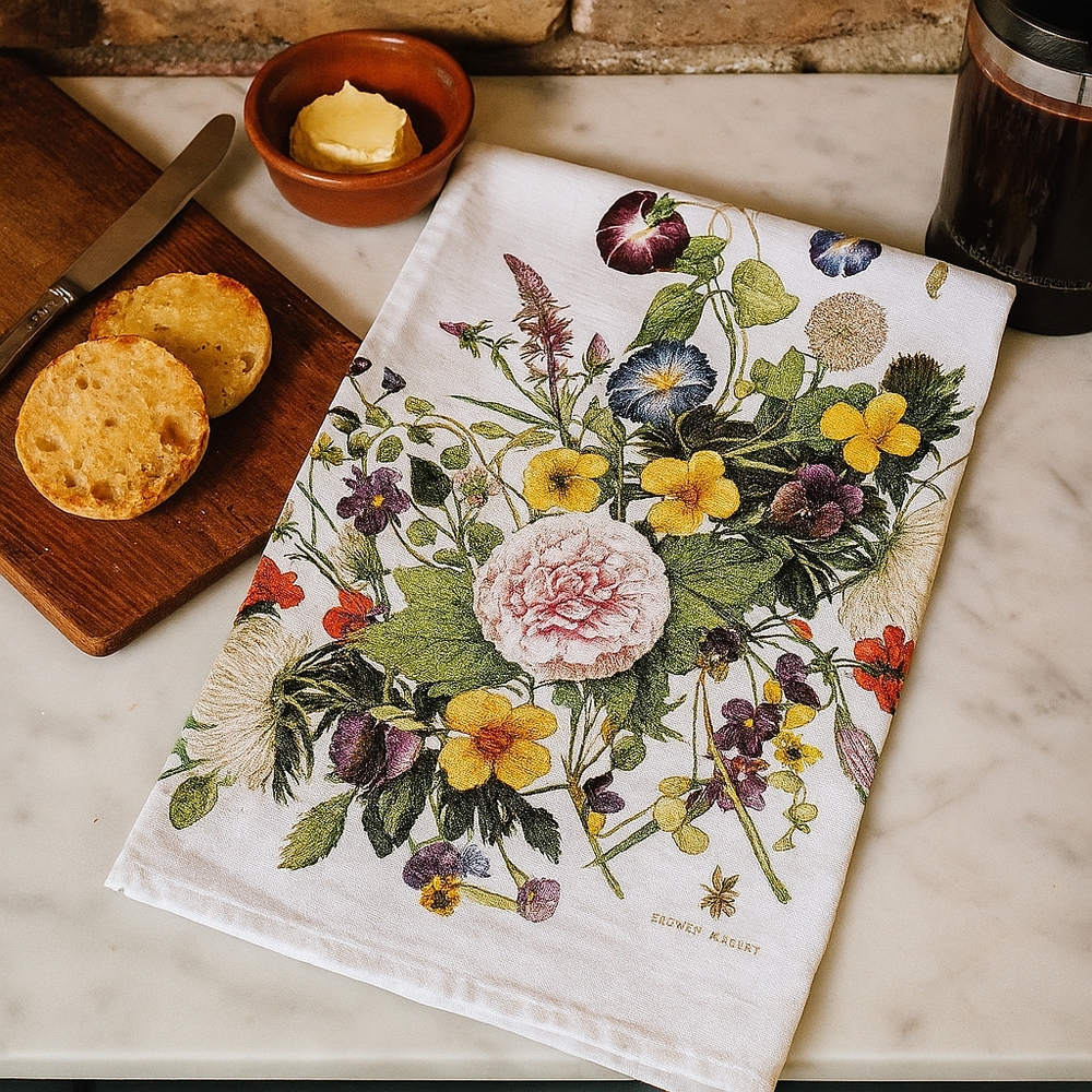 NWOT "A Flower Garden" Organic Tea Towel – Jim Lyngvild x Koustrup & Co.